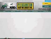 Tablet Screenshot of pleasantonreadymix.com